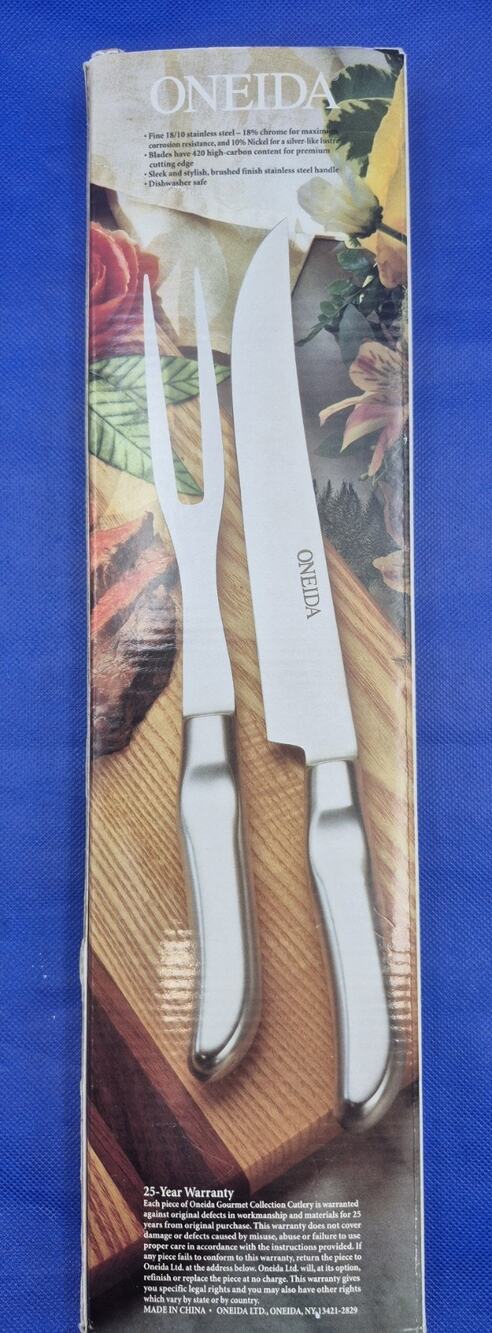 Oneida Two-Piece Carving Set Fine 18/10 Stainless Steel NEW